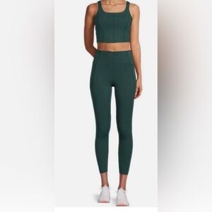 Harmony and Balance 2-Piece Sports Bra & Leggings Set, Moss Green, NWT